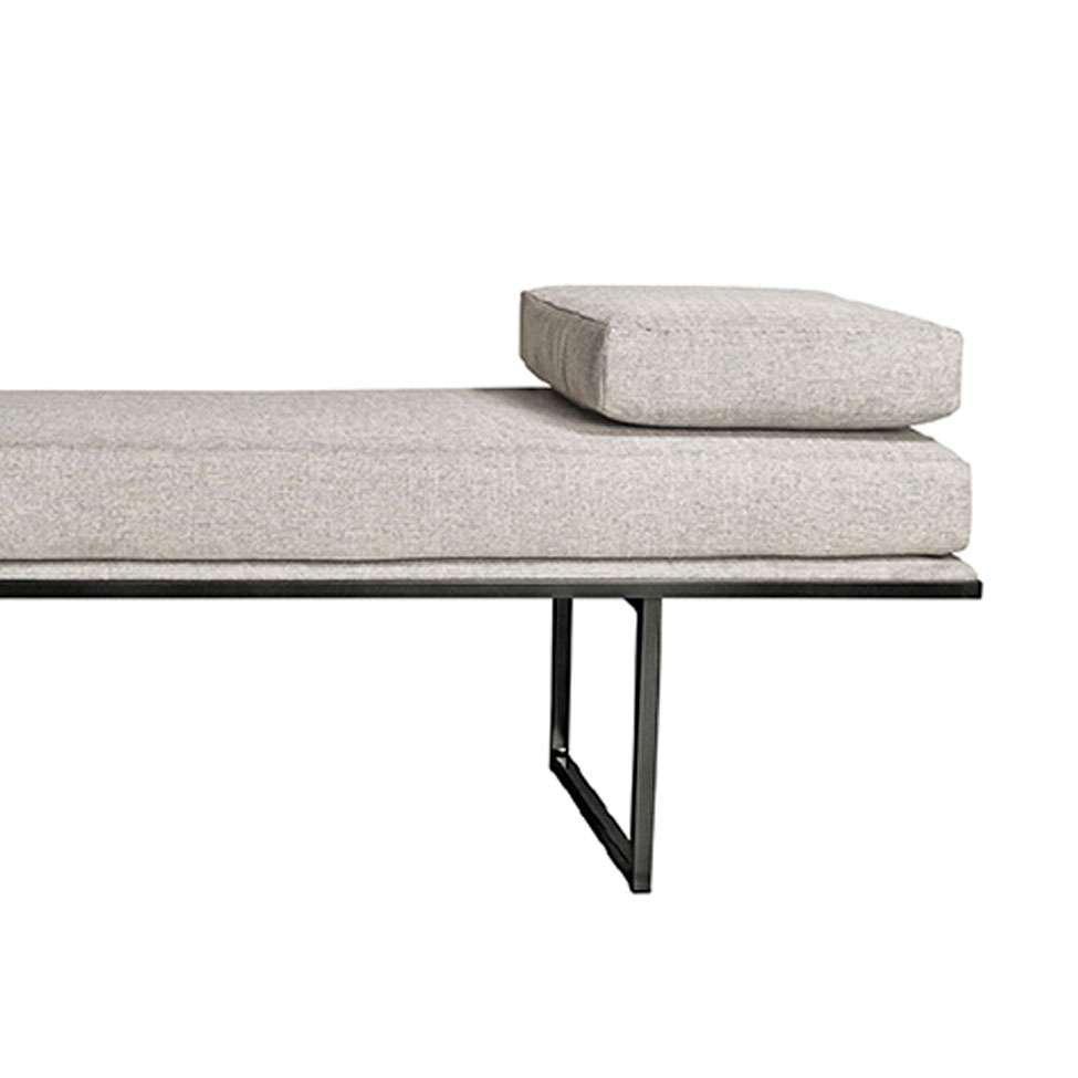 Banco 2 Lugares Galli Linho Bege e Preto 100 cm - 2