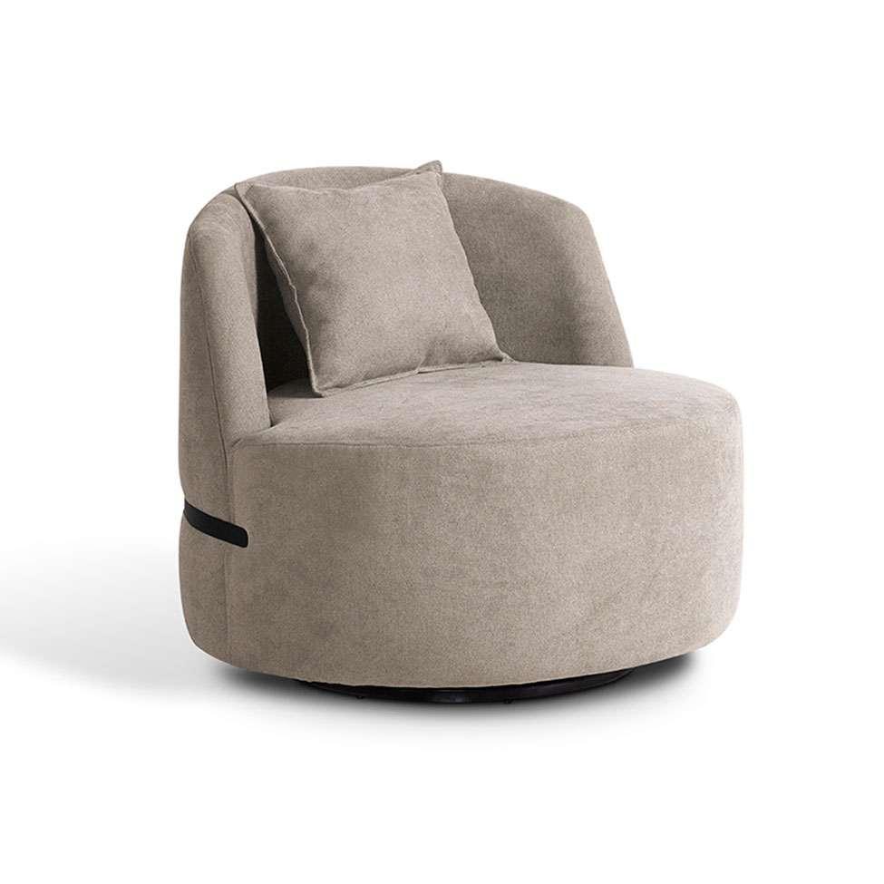 Poltrona Laila Bouclé Bege e Preta - 1