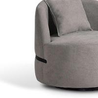 Poltrona Laila Bouclé Cinza e Preta - 2