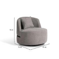 Poltrona Laila Bouclé Cinza e Preta - 3