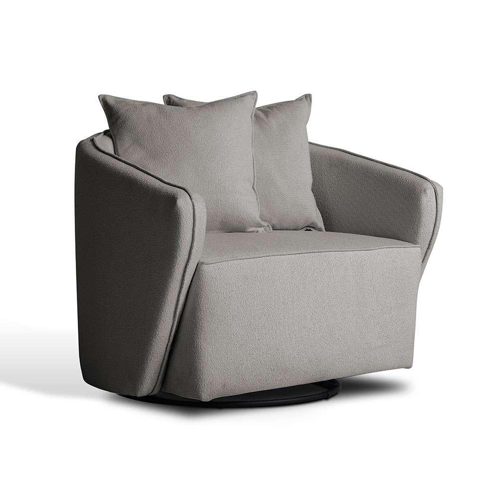 Poltrona Antonella Veludo Cinza - 1