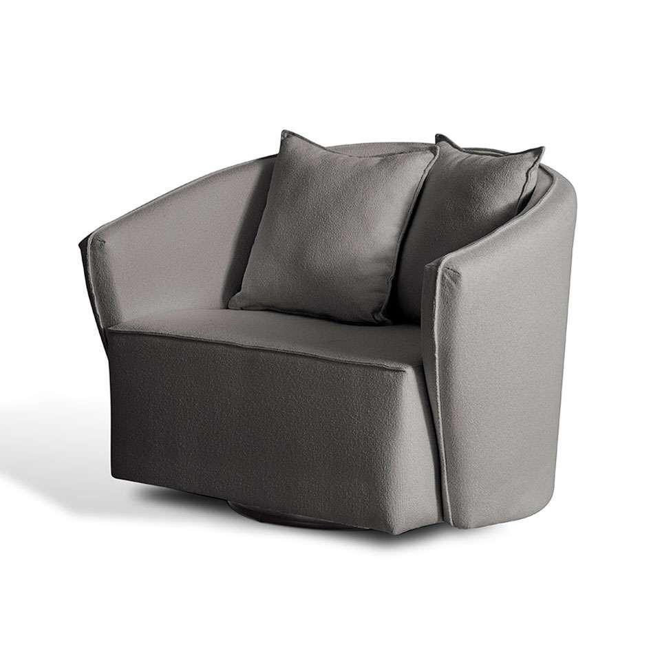 Poltrona Antonella Veludo Cinza - 2