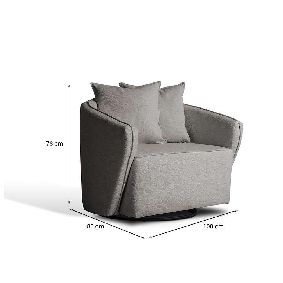 Poltrona Antonella Veludo Cinza - 3