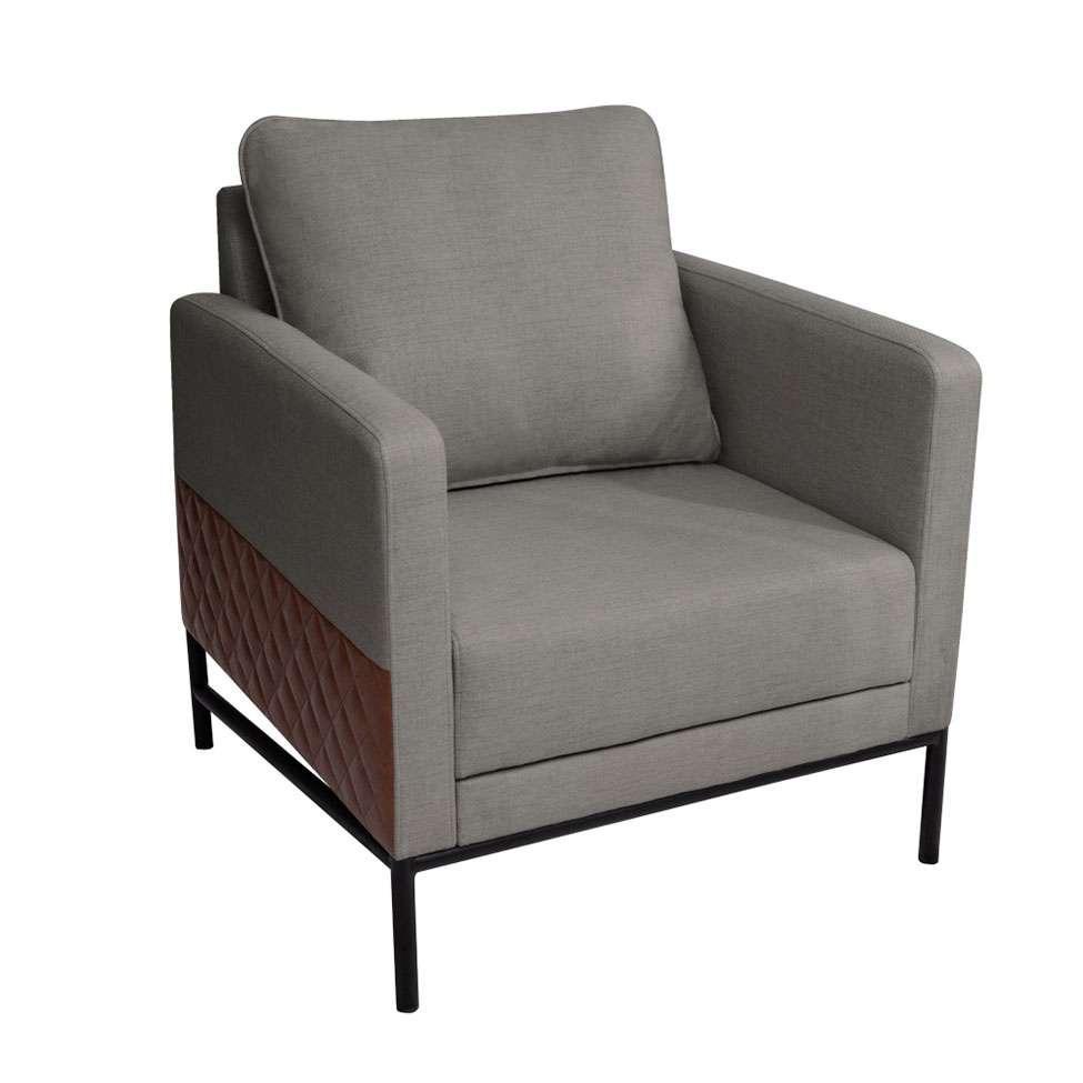 Poltrona Kiara Veludo Cinza - 1