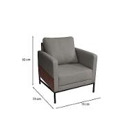 Poltrona Kiara Veludo Cinza - 3