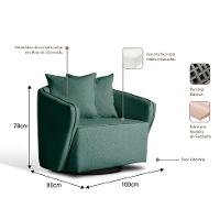 Poltrona Antonella Veludo Verde