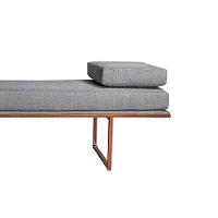 Banco 2 Lugares Galli Linho Cinza e Dourado 100 cm - 2