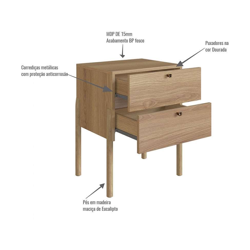 Mesa de Cabeceira Oslo 2 GV Hanover - 4