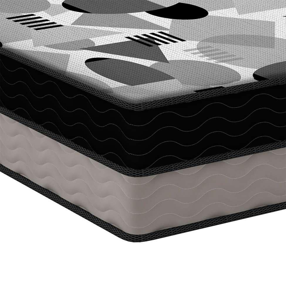 Colchão Solteiro ISO Dupla Face (20x78x188) Cinza e Preto - 4