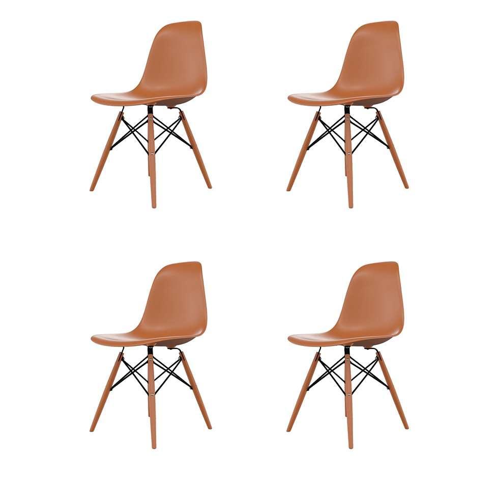 Conjunto com 4 Cadeiras Eames DSW Terracota - 1