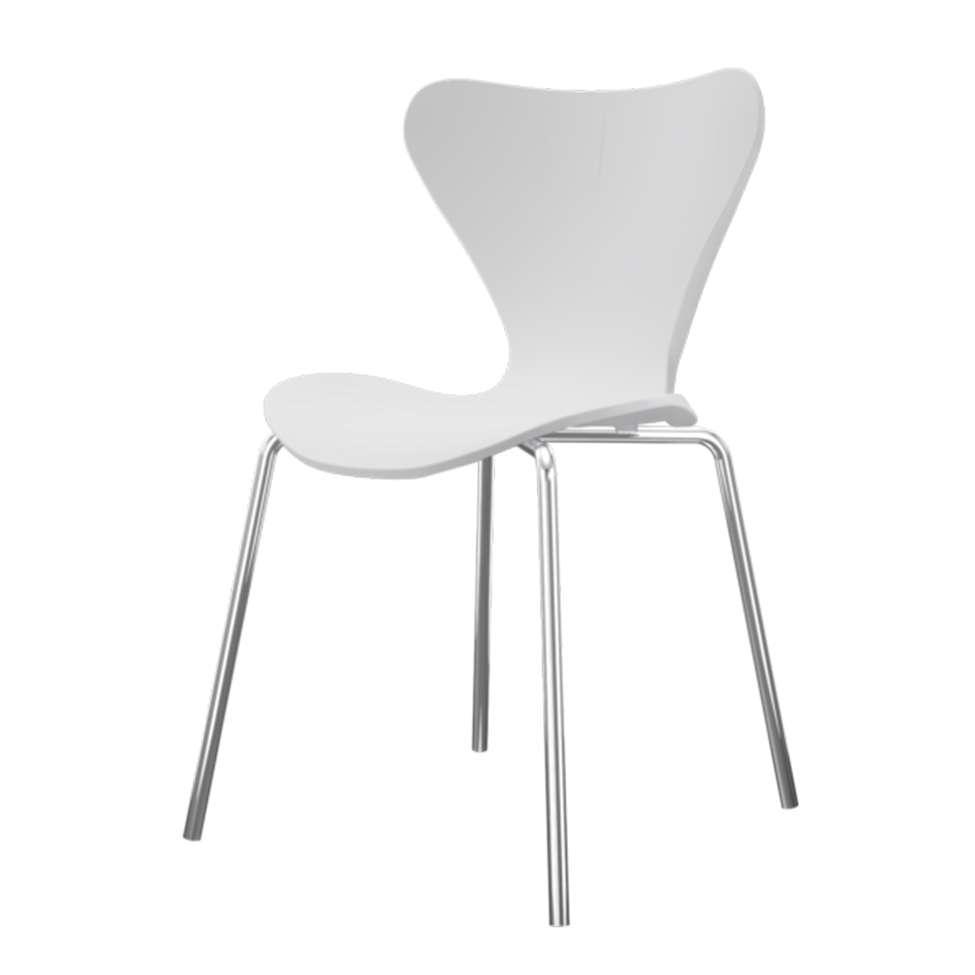 Conjunto com 2 Cadeiras Jacobsen Branco e Cromado - 2