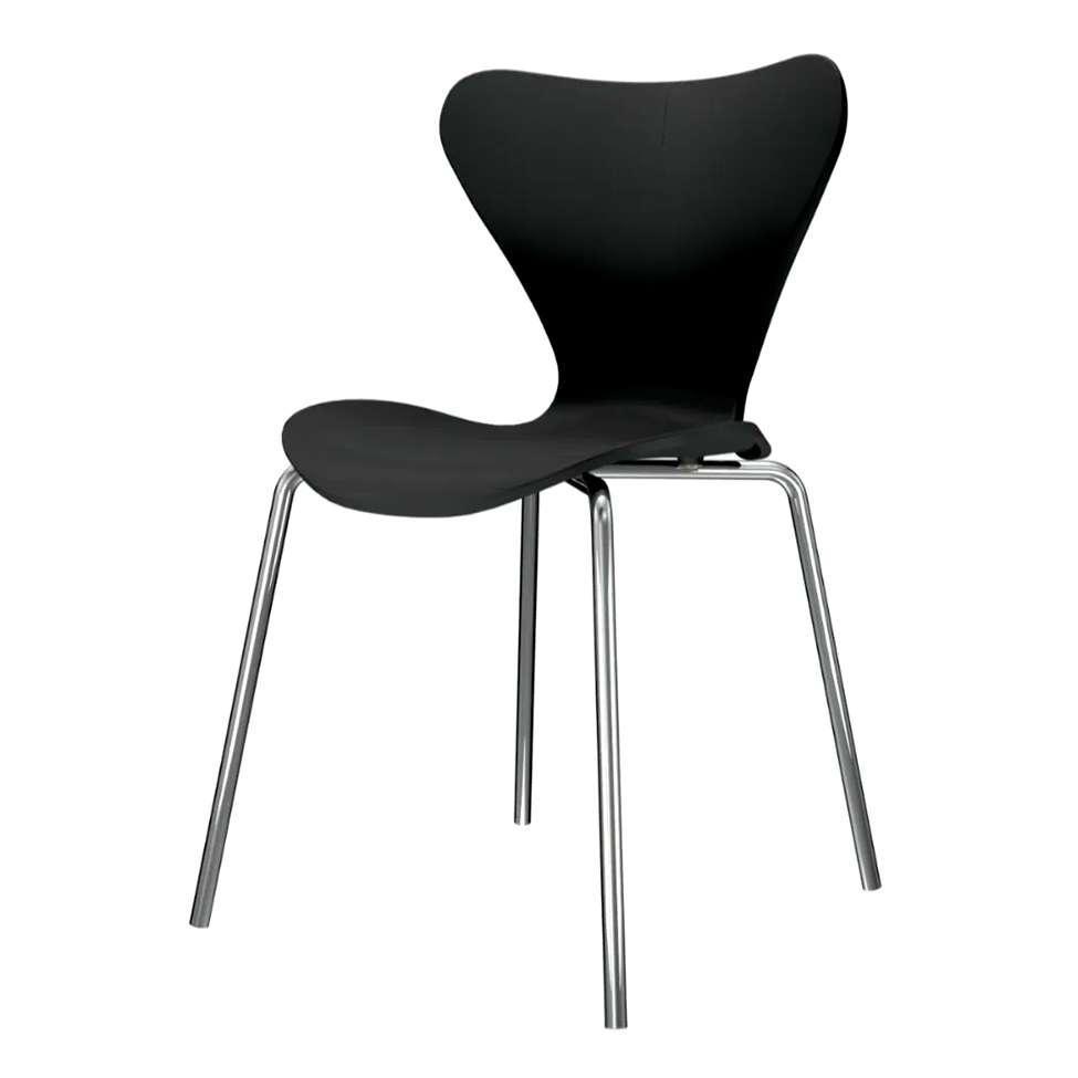 Conjunto com 2 Cadeiras Jacobsen Preto e Cromado - 2