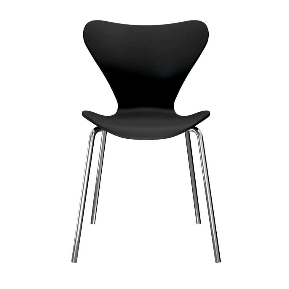 Conjunto com 2 Cadeiras Jacobsen Preto e Cromado - 4