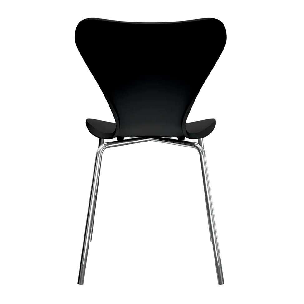 Conjunto com 2 Cadeiras Jacobsen Preto e Cromado - 5