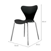 Conjunto com 2 Cadeiras Jacobsen Preto e Cromado - 3