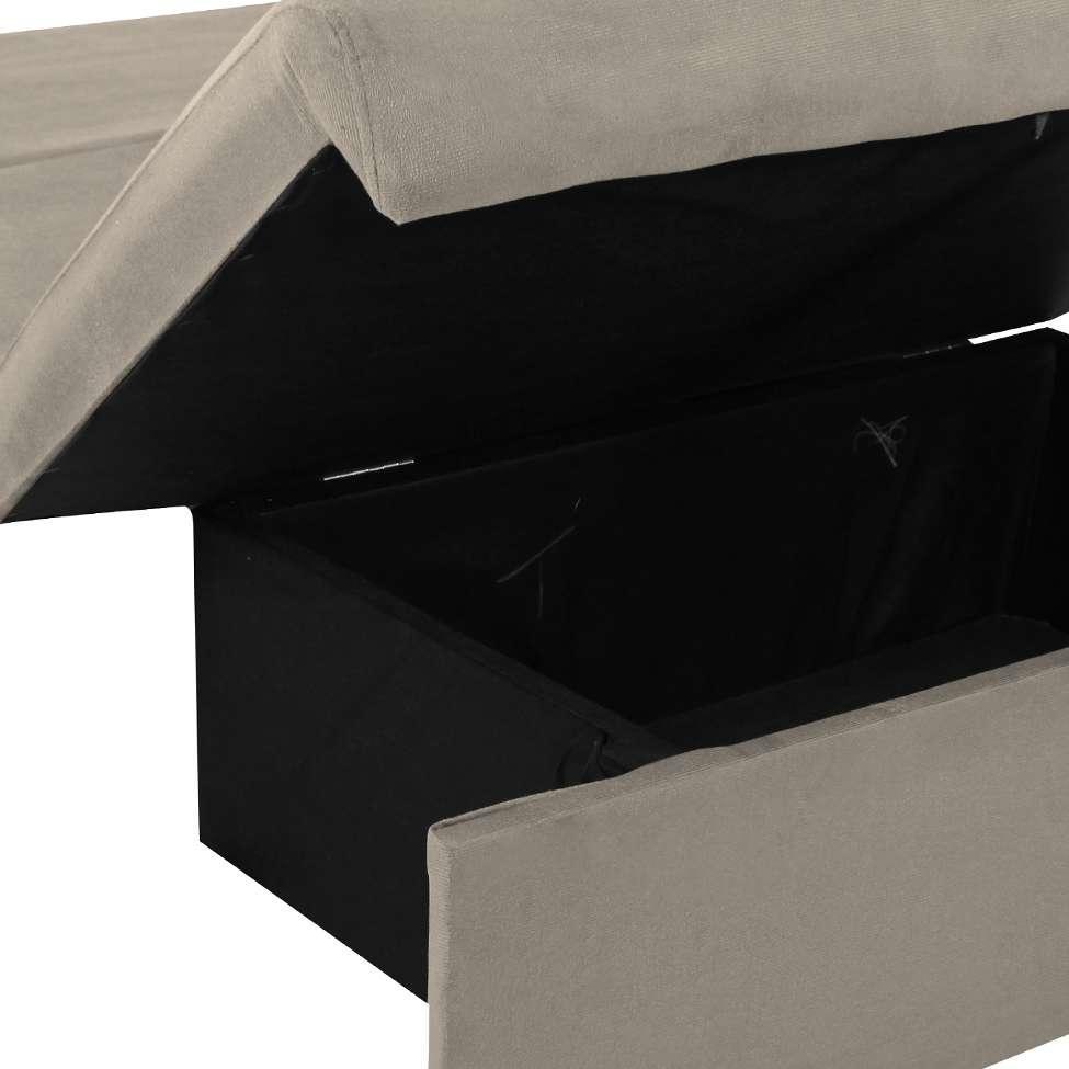 Sofá-Cama Casal com Baú 2 Lugares Zaia Suede Bege - 8