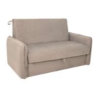 Sofá-Cama Casal com Baú 2 Lugares Zaia Suede Bege - 1