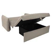 Sofá-Cama Casal com Baú 2 Lugares Zaia Suede Bege