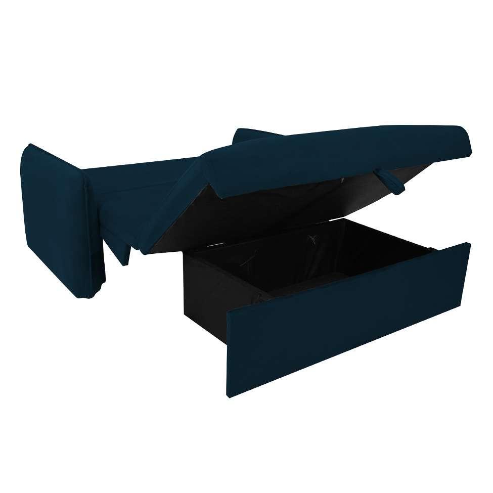 Sofá-Cama Casal com Baú 2 Lugares Zaia Suede Azul - 4