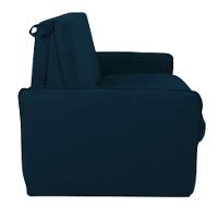Sofá-Cama Casal com Baú 2 Lugares Zaia Suede Azul - 7
