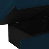 Sofá-Cama Casal com Baú 2 Lugares Zaia Suede Azul - 9