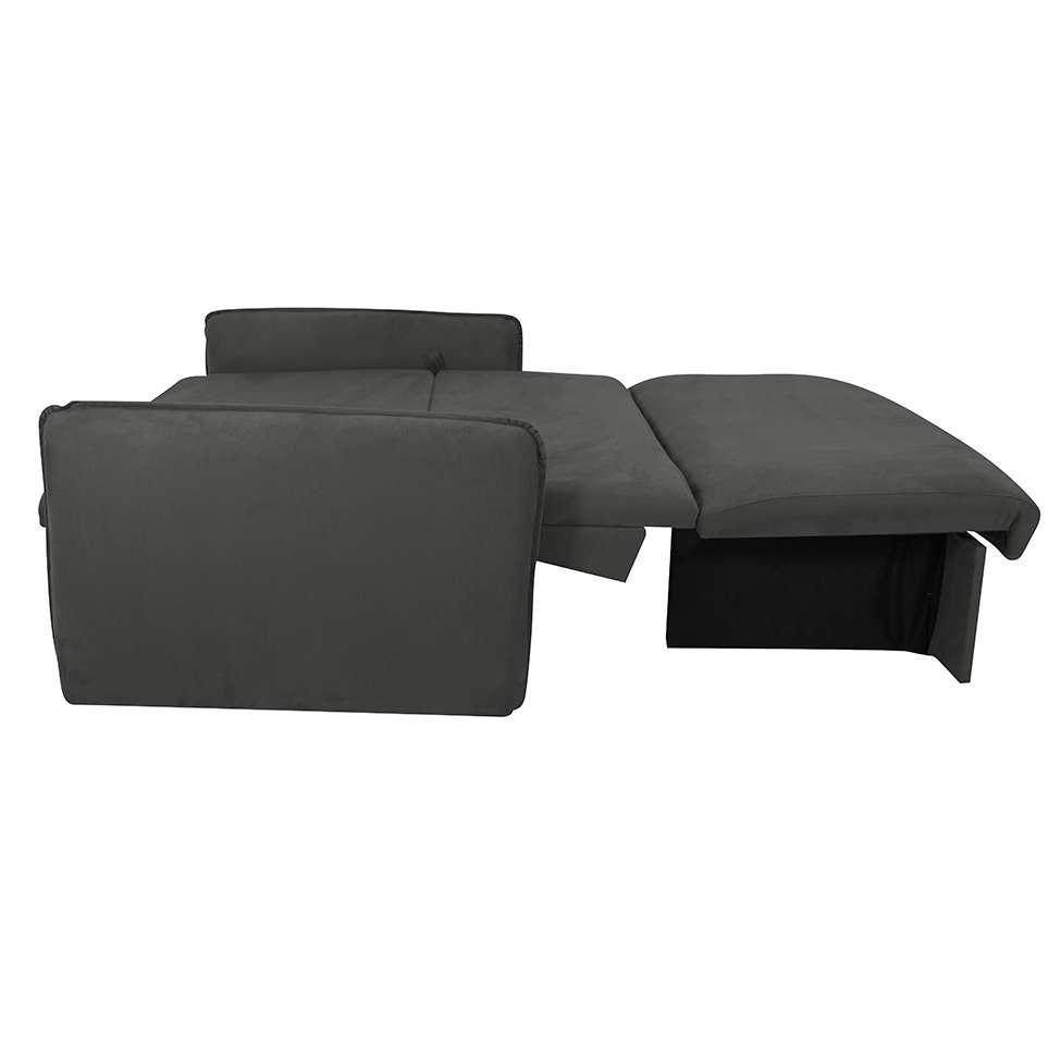 Sofá-Cama Casal com Baú 2 Lugares Zaia Suede Cinza - 5