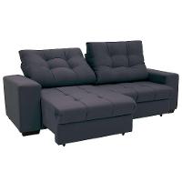 Sofá 3 Lugares Retrátil e Reclinável Biarritz Suede Grafite - 1