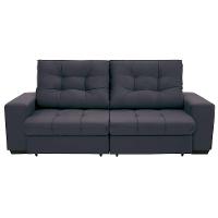 Sofá 3 Lugares Retrátil e Reclinável Biarritz Suede Grafite