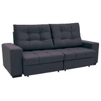 Sofá 3 Lugares Retrátil e Reclinável Biarritz Suede Grafite - 5