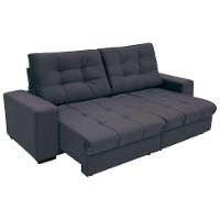 Sofá 3 Lugares Retrátil e Reclinável Biarritz Suede Grafite - 6