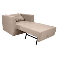 Sofá-Cama Solteiro Marisol Suede Bege - 2