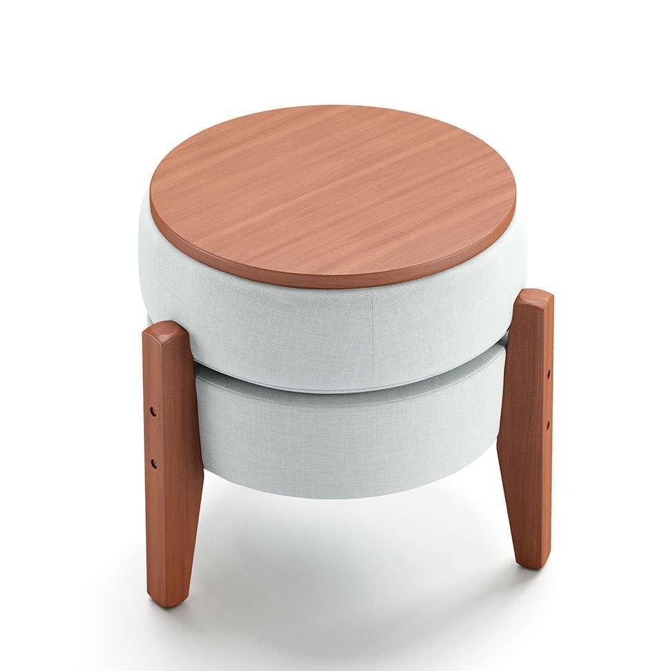 Puff Frapê Linho Cru 47 cm - 5