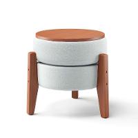 Puff Frapê Linho Cru 47 cm - 1