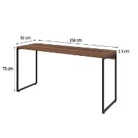 Conjunto de Mesa Studio Nogal 150 cm com Cadeira de Escritório Presidente Giratória com Relax Clark Preta e Dourada - 3