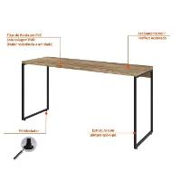 Conjunto de Mesa Studio Carvalho 150 cm com Cadeira de Escritório Diretor Giratória Light Preta - 5