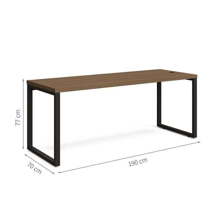 Conjunto de Mesa Munique Carvalho 190 cm com Cadeira de Escritório Diretor Giratória Light Preta - 4