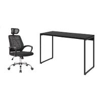 Conjunto de Mesa Studio 120 cm com Cadeira de Escritório Diretor Giratória Light Preta - 1
