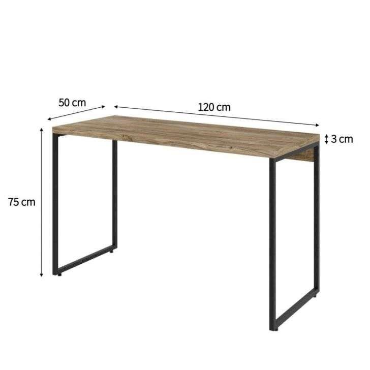 Conjunto de Mesa Studio Carvalho 120 cm com Cadeira de Escritório Diretor Giratória Light Preta - 4
