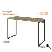 Conjunto de Mesa Studio Carvalho 120 cm com Cadeira de Escritório Diretor Giratória Light Preta - 5