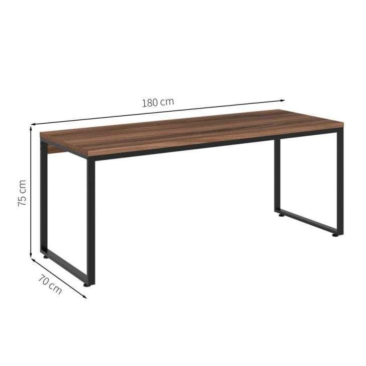 Conjunto de Mesa Kuadra Nogal com Cadeira de Escritório Diretor Giratória Light Preta - 4