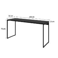 Conjunto de Mesa Studio Preta 150 cm com Cadeira de Escritório Diretor Giratória Cleaner Branca