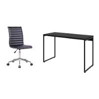 Conjunto de Mesa Studio 120 cm com Cadeira de Escritório Secretária Giratória Marilyn Preta - 1