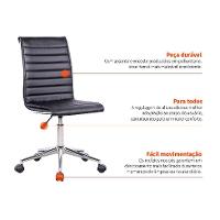 Conjunto de Mesa Studio 120 cm com Cadeira de Escritório Secretária Giratória Marilyn Preta - 6