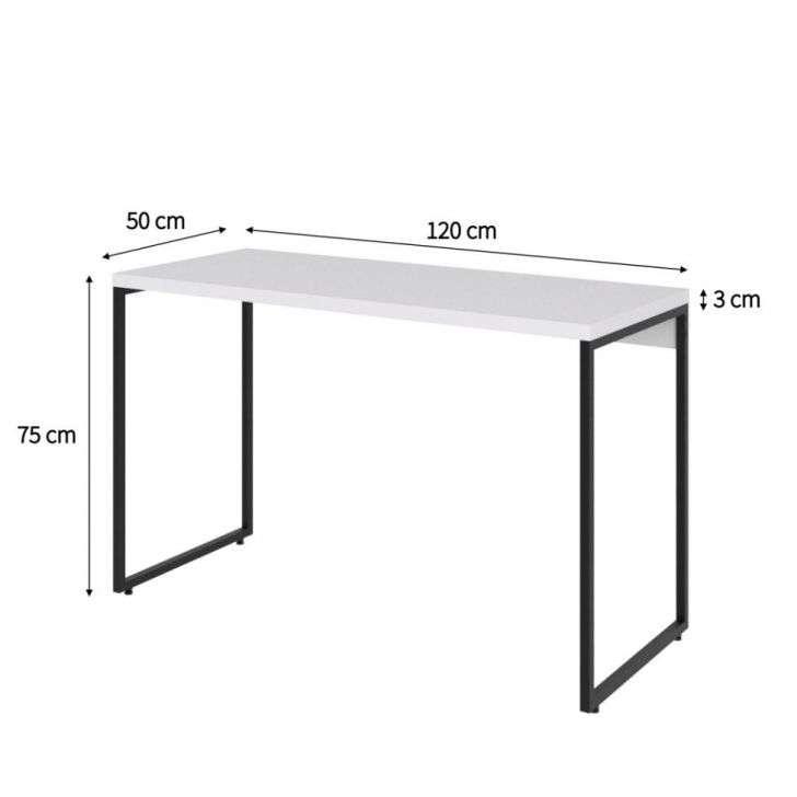 Conjunto de Mesa Studio Branca 120 cm com Cadeira de Escritório Presidente Giratória com Relax Clark Preta e Dourada - 3