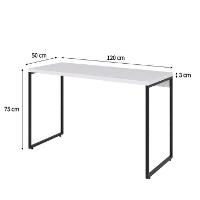 Conjunto de Mesa Studio Branca 120 cm com Cadeira de Escritório Presidente Giratória com Relax Clark Preta e Dourada - 3