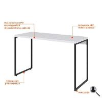 Conjunto de Mesa Studio Branca 120 cm com Cadeira de Escritório Presidente Giratória com Relax Clark Preta e Dourada - 4