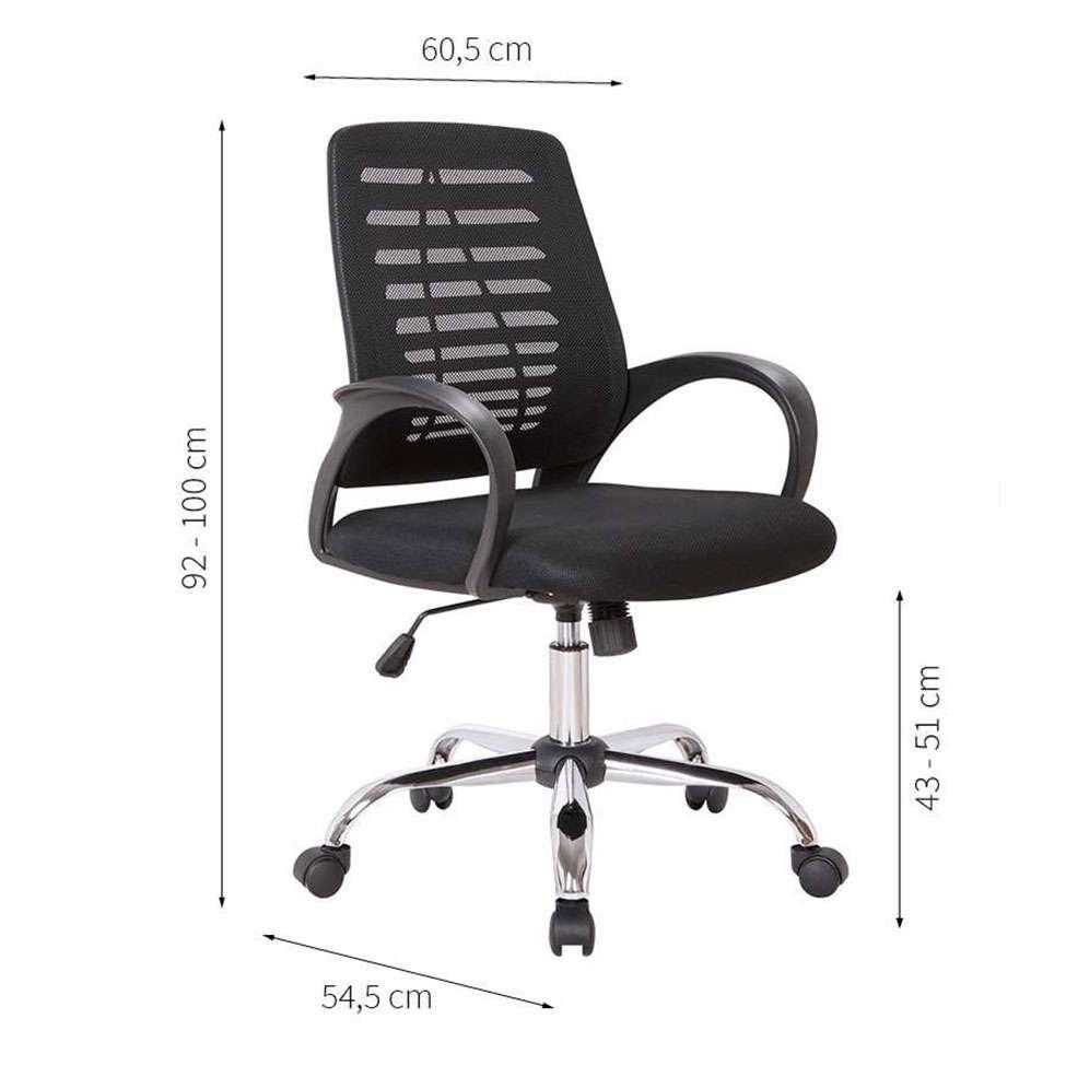 Conjunto de Mesa Studio 150 cm com Cadeira de Escritório Secretária Giratória Light Preta - 3