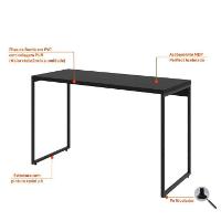 Conjunto de Mesa Studio 120 cm com Cadeira de Escritório Presidente Giratória com Relax Office Plus Preta