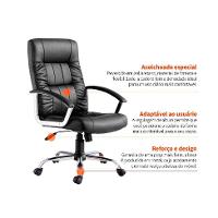 Conjunto de Mesa Studio 120 cm com Cadeira de Escritório Presidente Giratória com Relax Office Plus Preta - 5