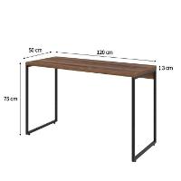 Conjunto de Mesa Studio Nogal 120 cm com Cadeira de Escritório Presidente Giratória com Relax Office Plus Preta - 3